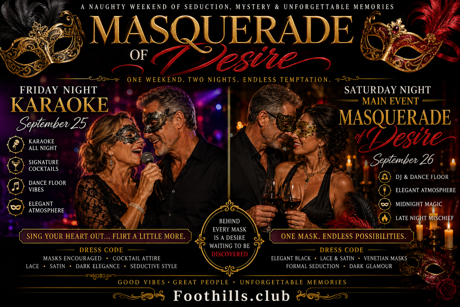 Anderson : September 26, 2026 - 8:00pm - 🎭 MASQUERADE OF DESIRE 🎭
